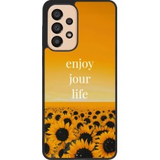 Coque Samsung Galaxy A33 5G - Silicone rigide noir Summer 2025 Enjoy your life