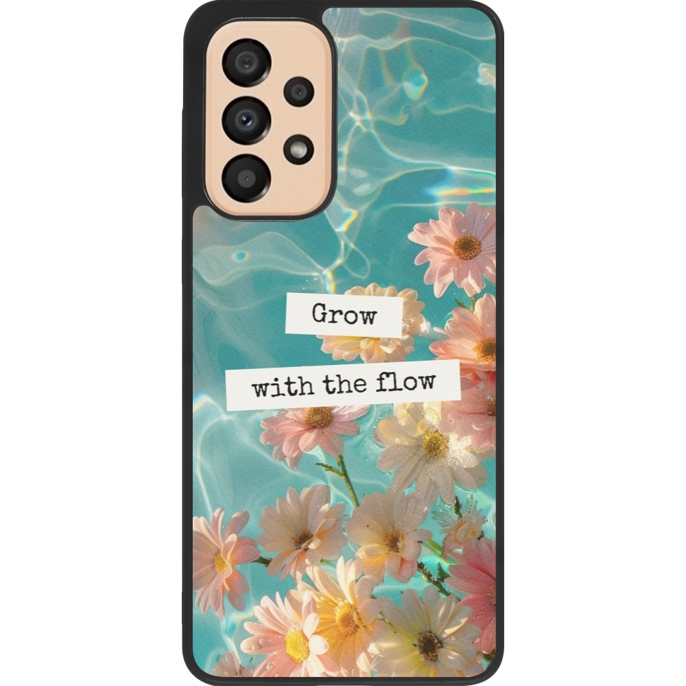 Coque Samsung Galaxy A33 5G - Silicone rigide noir Summer 2025 Grow with the flow