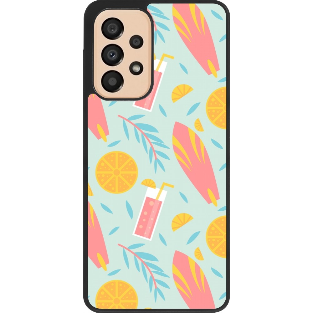 Coque Samsung Galaxy A33 5G - Silicone rigide noir Summer 2025 Pattern citron