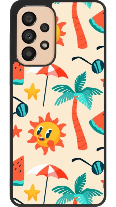 Coque Samsung Galaxy A33 5G - Silicone rigide noir Summer 2025 Pattern soleil