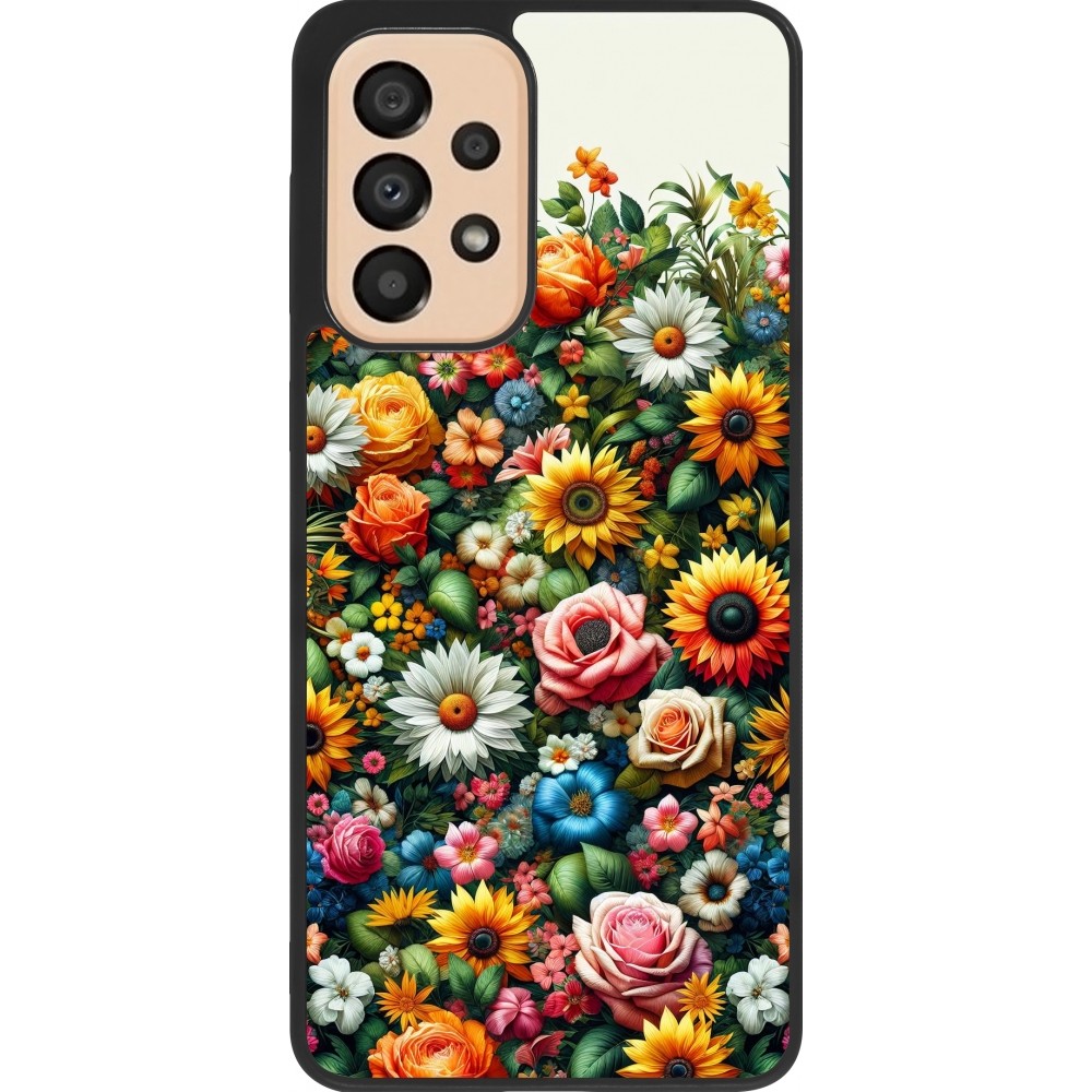 Coque Samsung Galaxy A33 5G - Silicone rigide noir Summer Floral Pattern