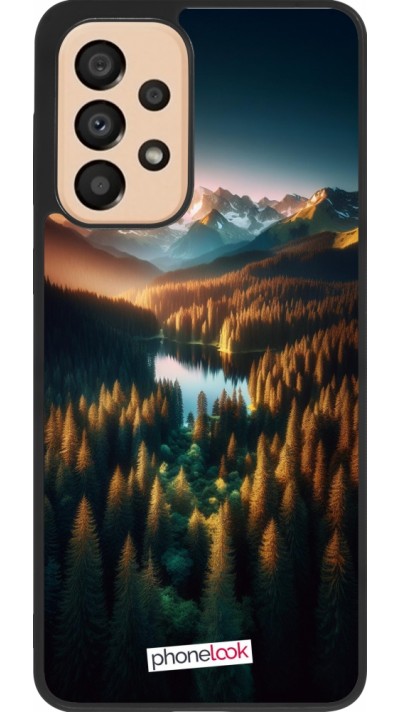 Coque Samsung Galaxy A33 5G - Silicone rigide noir Sunset Forest Lake