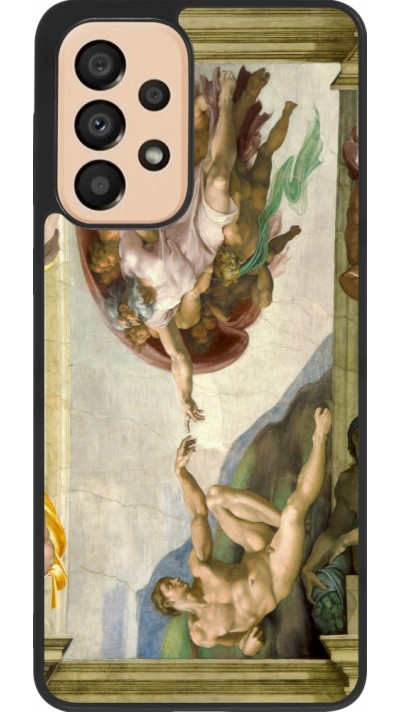 Coque Samsung Galaxy A33 5G - Silicone rigide noir Tableau art - La Création d’Adam - Michel-Ange