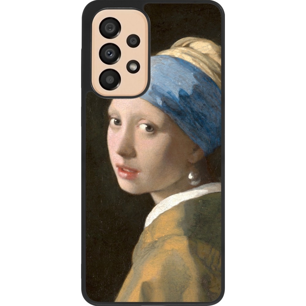 Coque Samsung Galaxy A33 5G - Silicone rigide noir Tableau art - La Jeune fille à la perle - Johannes Vermeer