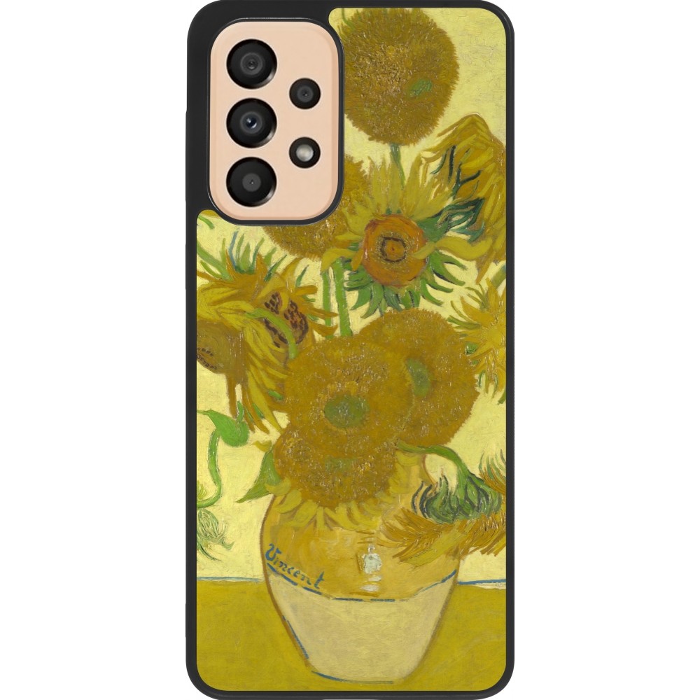 Coque Samsung Galaxy A33 5G - Silicone rigide noir Tableau art - Les Tournesols - Van Gogh