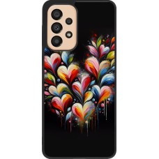 Samsung Galaxy A33 5G Case Hülle - Silikon schwarz Valentin 2024 Schwarzes Herz Abstrakt