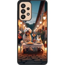 Coque Samsung Galaxy A33 5G - Silicone rigide noir Valentine 2024 Dog & Cat Candlelight