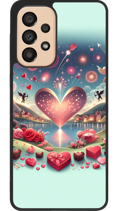 Coque Samsung Galaxy A33 5G - Silicone rigide noir Valentine 2025 Chic