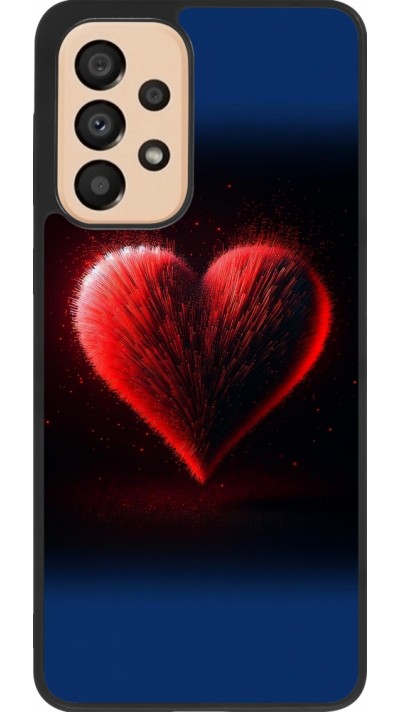Coque Samsung Galaxy A33 5G - Silicone rigide noir Valentine 2025 coeur rouge