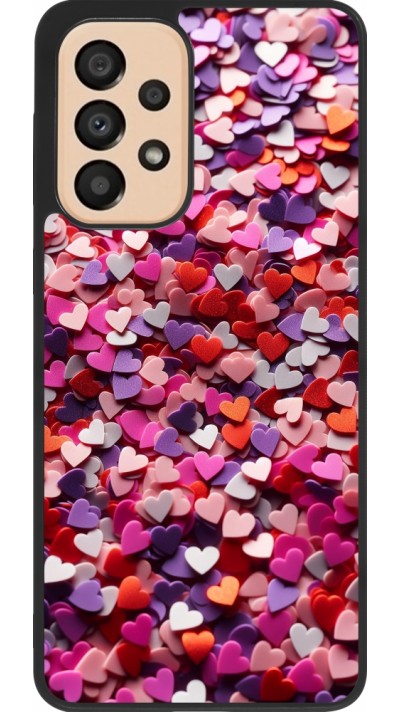 Coque Samsung Galaxy A33 5G - Silicone rigide noir Valentine 2025 Confetti