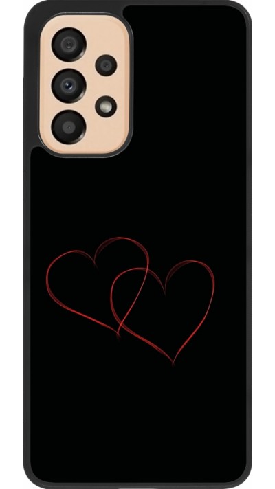 Coque Samsung Galaxy A33 5G - Silicone rigide noir Valentine 2023 attached heart