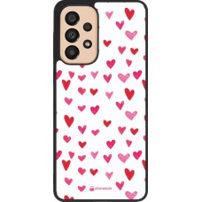 Coque Samsung Galaxy A33 5G - Silicone rigide noir Valentine 2022 Many pink hearts