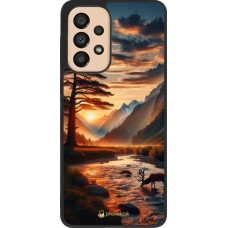 Coque Samsung Galaxy A33 5G - Silicone rigide noir Valley Sunset Deer Tree