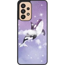 Coque Samsung Galaxy A33 5G - Silicone rigide noir Whale in sparking stars