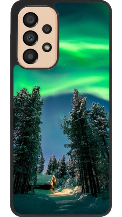 Coque Samsung Galaxy A33 5G - Silicone rigide noir Winter 22 Northern Lights