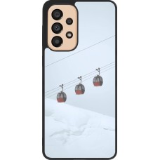 Coque Samsung Galaxy A33 5G - Silicone rigide noir Winter 22 ski lift