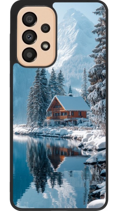Samsung Galaxy A33 5G Case Hülle - Silikon schwarz Winter 25 Winter house forest day