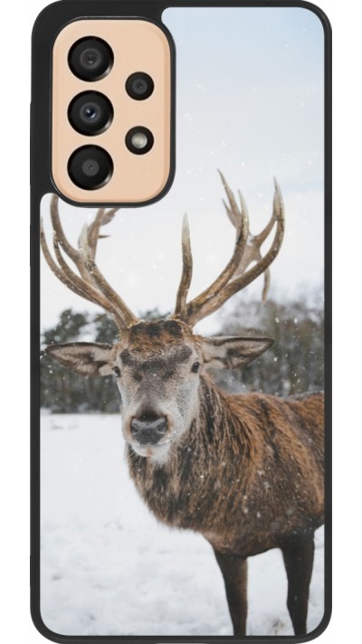 Samsung Galaxy A33 5G Case Hülle - Silikon schwarz Winter 25 Winter reindeer