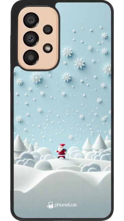 Coque Samsung Galaxy A33 5G - Silicone rigide noir Noël 2023 Petit Père Flocon