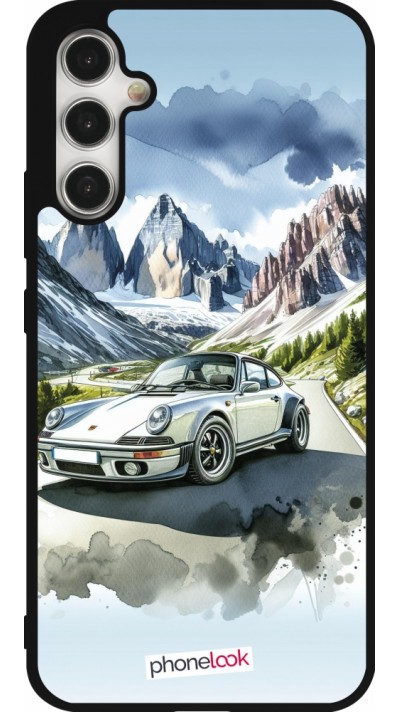 Samsung Galaxy A34 5G Case Hülle - Silikon schwarz Porsche 911 Berg Aquarell