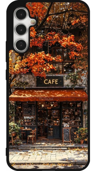 Coque Samsung Galaxy A34 5G - Silicone rigide noir Autumn 25 Coffee shop