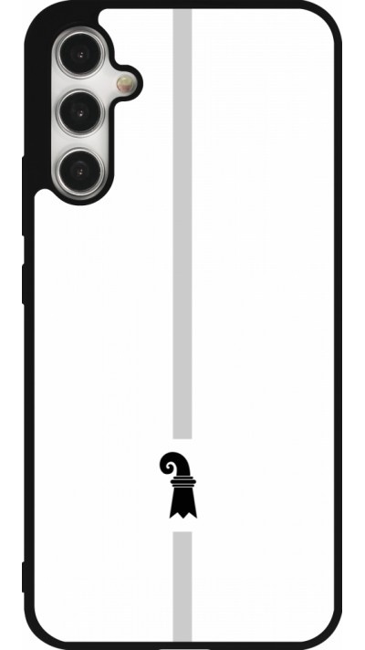 Coque Samsung Galaxy A34 5G - Silicone rigide noir Canton BS blanc
