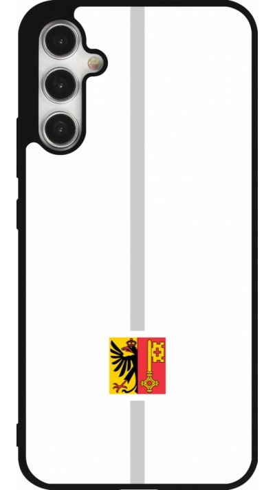 Coque Samsung Galaxy A34 5G - Silicone rigide noir Canton GE blanc