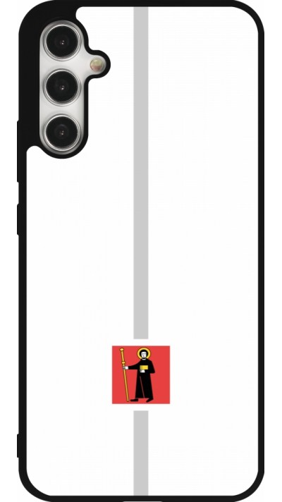 Coque Samsung Galaxy A34 5G - Silicone rigide noir Canton GL blanc