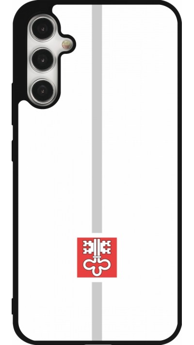 Coque Samsung Galaxy A34 5G - Silicone rigide noir Canton NW blanc