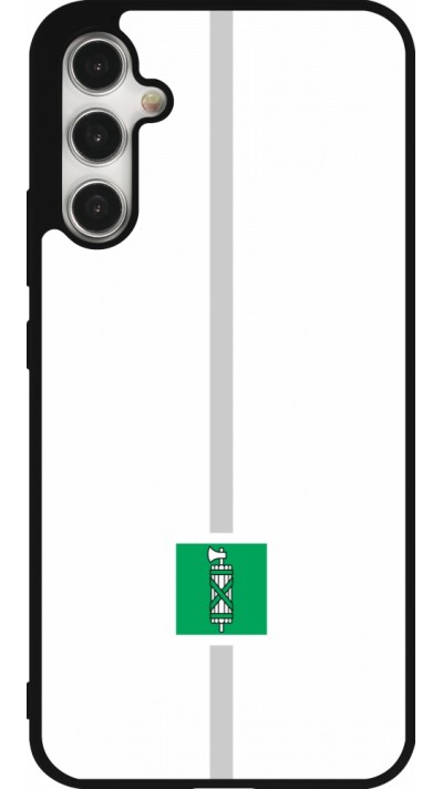 Coque Samsung Galaxy A34 5G - Silicone rigide noir Canton SG blanc
