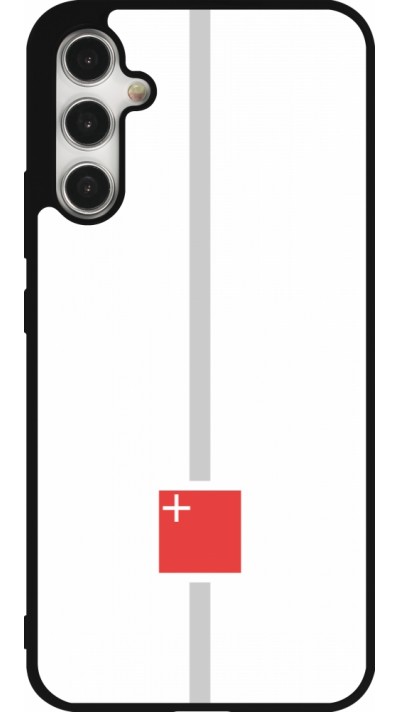 Coque Samsung Galaxy A34 5G - Silicone rigide noir Canton SZ blanc