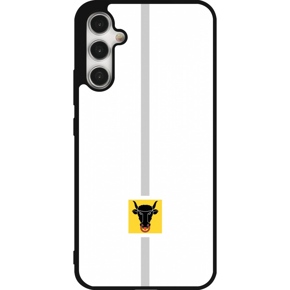 Coque Samsung Galaxy A34 5G - Silicone rigide noir Canton UR blanc