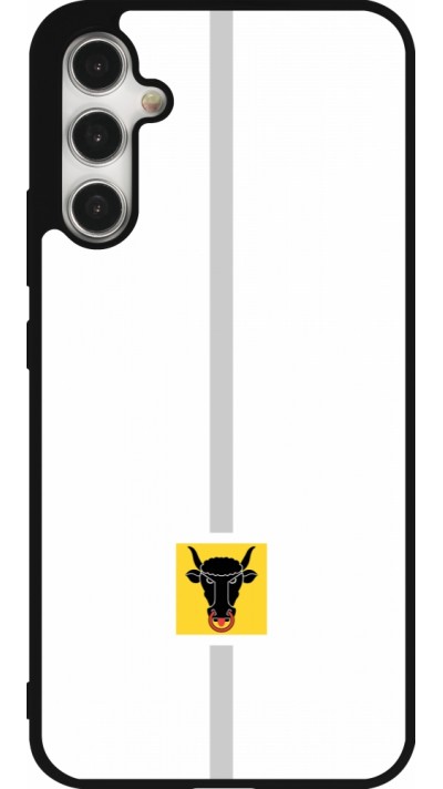 Coque Samsung Galaxy A34 5G - Silicone rigide noir Canton UR blanc