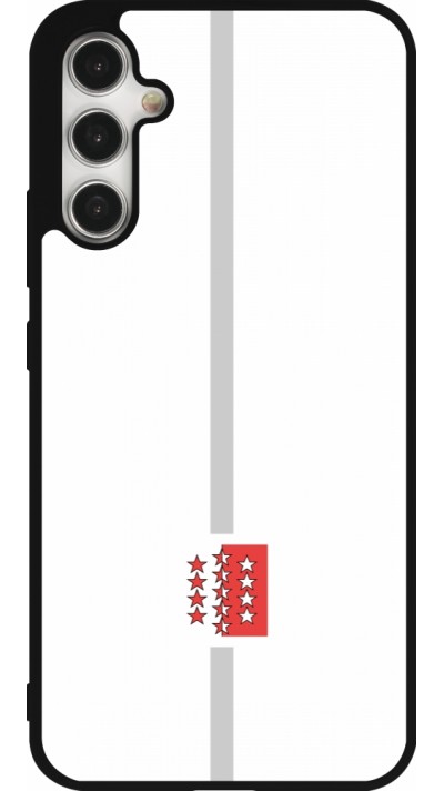 Coque Samsung Galaxy A34 5G - Silicone rigide noir Canton VS blanc