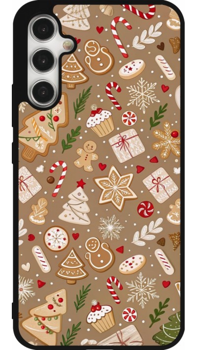 Samsung Galaxy A34 5G Case Hülle - Silikon schwarz Christmas 25 Pattern Ginger Cookie