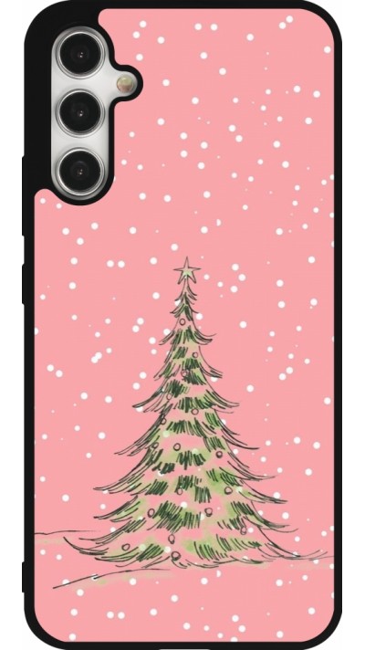 Samsung Galaxy A34 5G Case Hülle - Silikon schwarz Christmas 25 Pink Tree