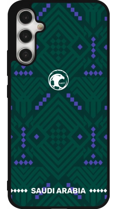 Coque Samsung Galaxy A34 5G - Silicone rigide noir Maillot de football Arabie saoudite 2026 personnalisable