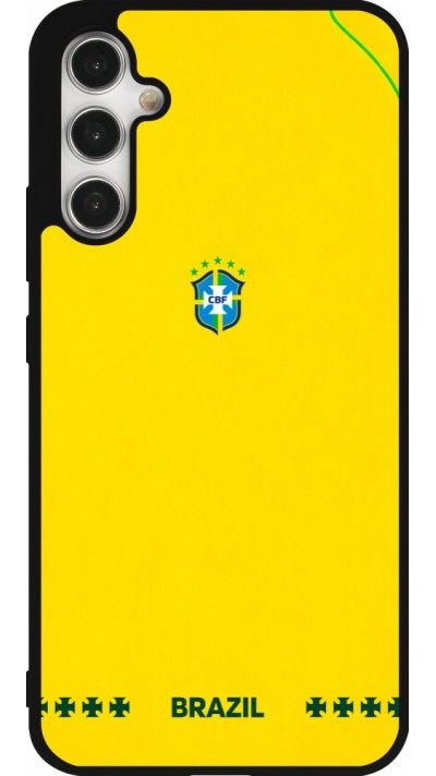 Coque Samsung Galaxy A34 5G - Silicone rigide noir Maillot de football Bresil 2026 personnalisable