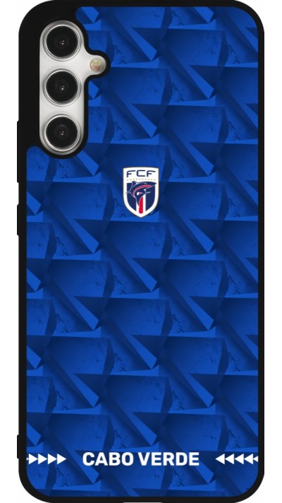 Coque Samsung Galaxy A34 5G - Silicone rigide noir Maillot de football Cap-Vert 2026 personnalisable