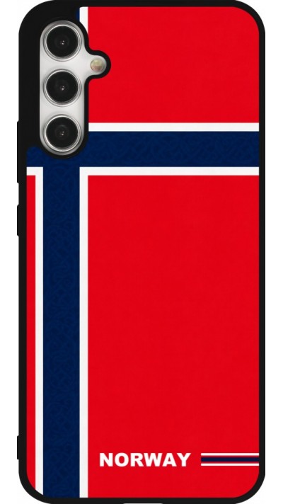 Coque Samsung Galaxy A34 5G - Silicone rigide noir Maillot de football Norvège 2026 personnalisable
