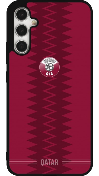 Coque Samsung Galaxy A34 5G - Silicone rigide noir Maillot de football Qatar 2026 personnalisable