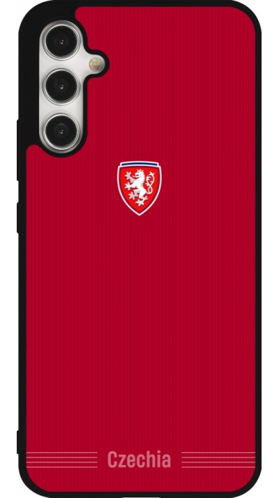 Coque Samsung Galaxy A34 5G - Silicone rigide noir Maillot de football Répuplique Tchèque 2026 personnalisable