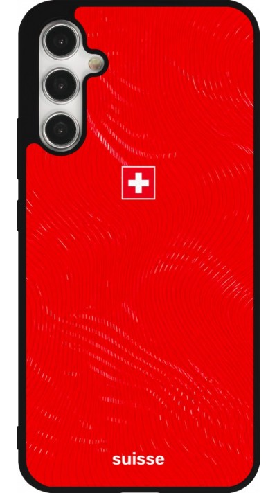Coque Samsung Galaxy A34 5G - Silicone rigide noir Maillot de football Suisse 2026 personnalisable