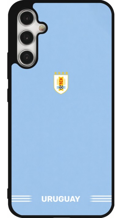 Coque Samsung Galaxy A34 5G - Silicone rigide noir Maillot de football Uruguay 2026 personnalisable