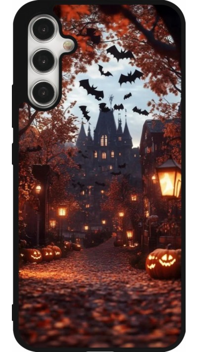 Coque Samsung Galaxy A34 5G - Silicone rigide noir Halloween 2025 Haunted house