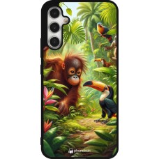 Samsung Galaxy A34 5G Case Hülle - Silikon schwarz Tropischer Dschungel Tayrona