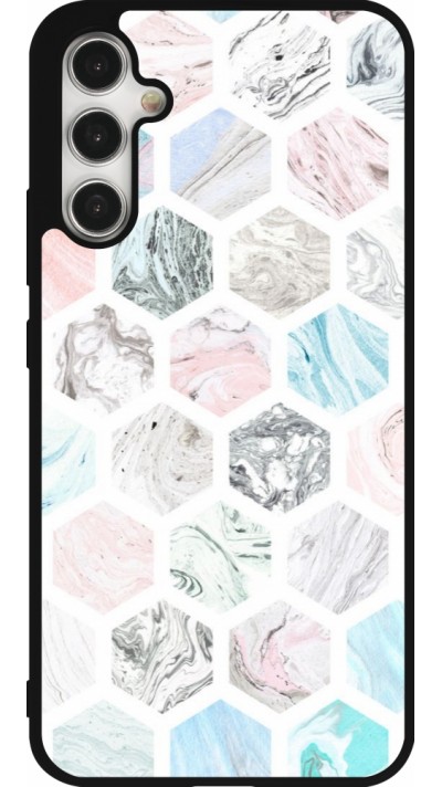 Coque Samsung Galaxy A34 5G - Silicone rigide noir Marble Everything