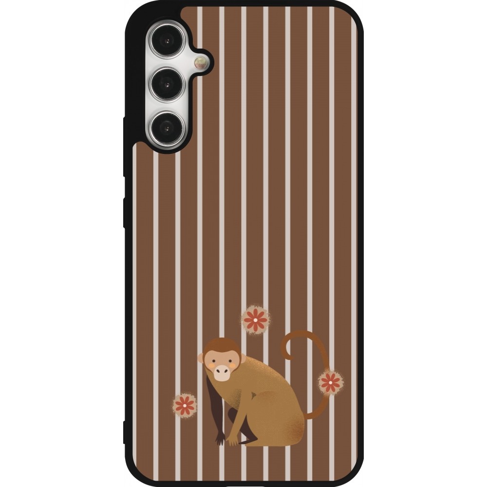 Coque Samsung Galaxy A34 5G - Silicone rigide noir Monkey with stripes