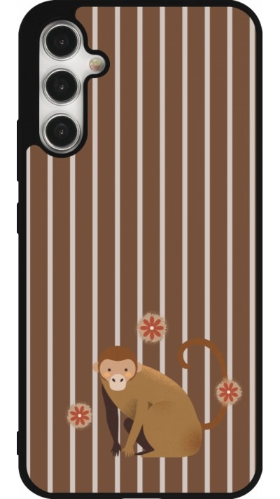 Coque Samsung Galaxy A34 5G - Silicone rigide noir Monkey with stripes