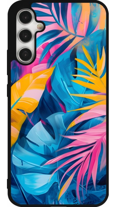 Samsung Galaxy A34 5G Case Hülle - Silikon schwarz Palms Blue